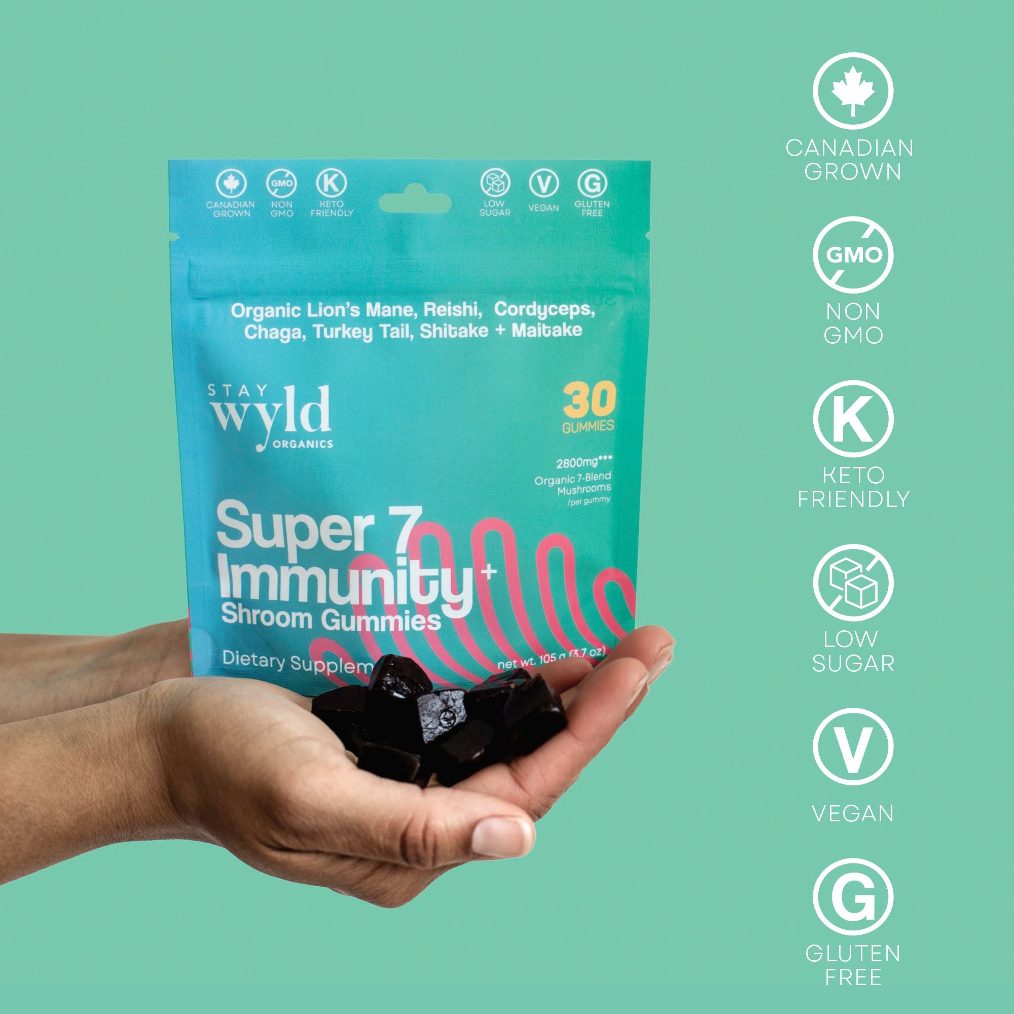 Super 7 Immunity Mushroom Gummies | 30 pack